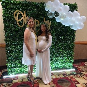 Pinkblush ivory off the shoulder dress